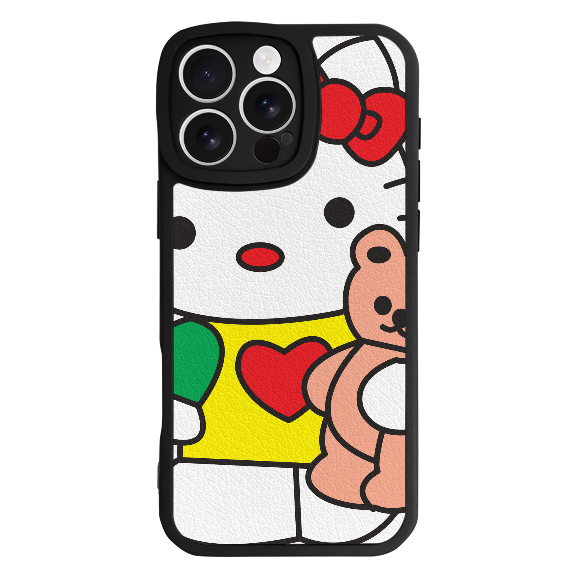 （画像用） Hello Kitty ハローキティ 【iPhone 16シリーズ対応】シリコンスマホケース（レザー調） 材質：シリコン